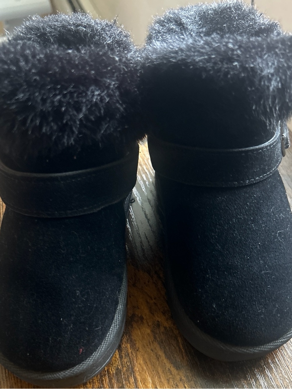 Kids Black Faux-Fur Winter Boots - Cozy Slip-On Style